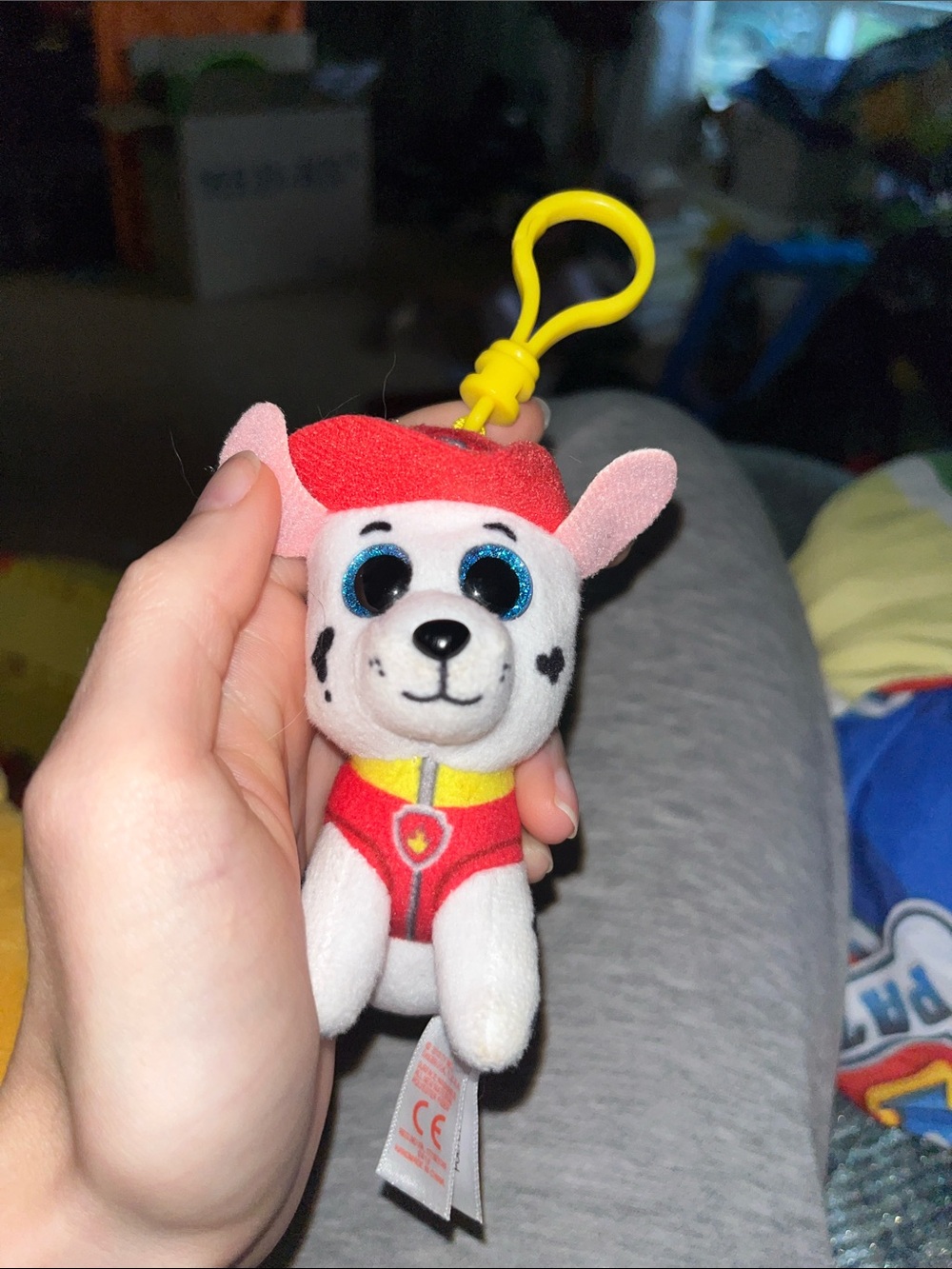 Ty Paw Patrol Plush Clip-On - White, Red, Yellow Marshall